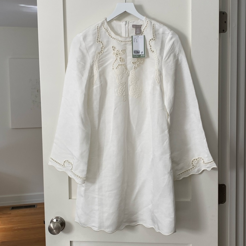 Linen blend White Dress